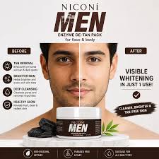 NICONI Men Enzyme De-Tan Pack – Face & Body